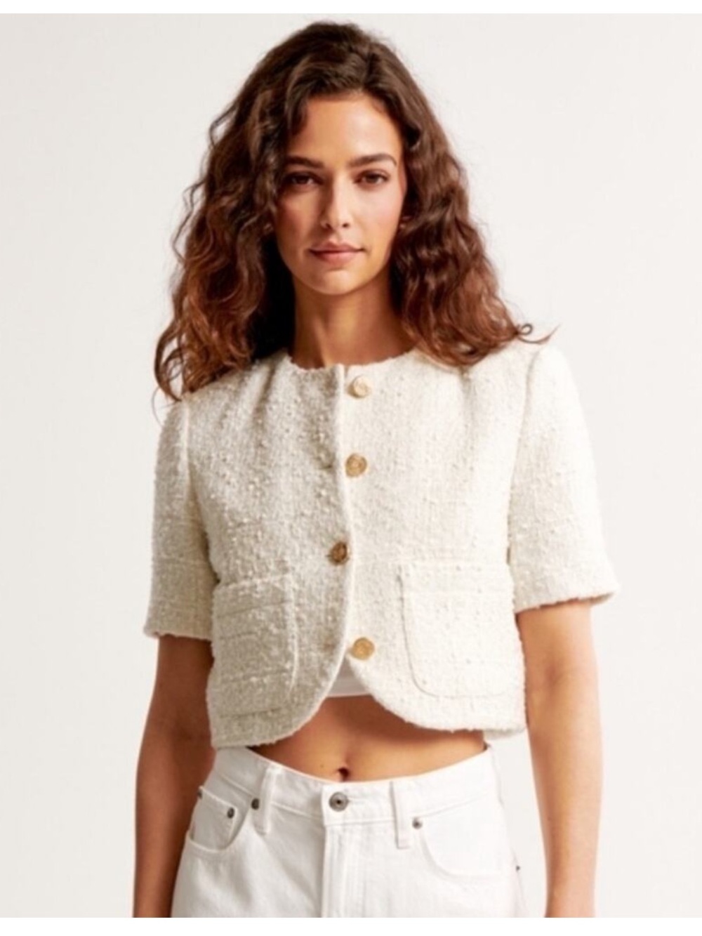 NWT • Abercrombie & Fitch • Short Sleeve Tweed Lady Jacket - Picture 1 of 5